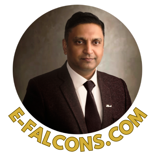 Neeraj Pal Sharma founder of E-Falcons.com Logo
